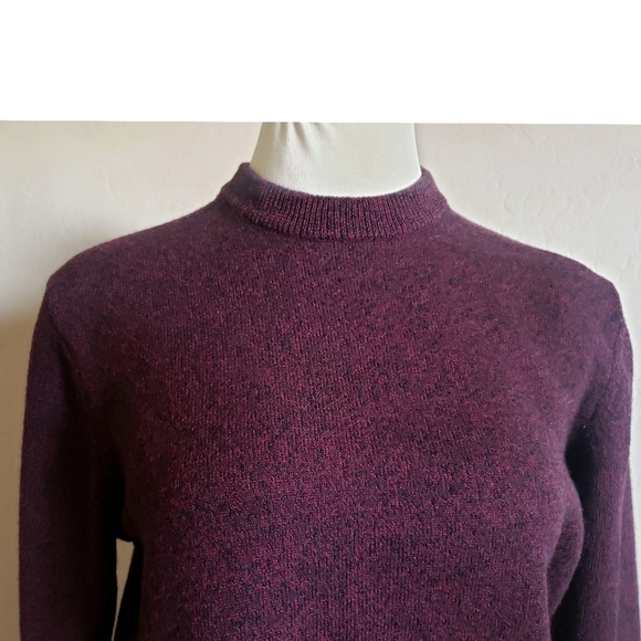 Paul Smith Sweater Mens Boys L Burgundy Merino Wool Embroidered Sleeve Pullover - Picture 5 of 11